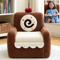 Children's gray chair from Pedestaldiningco, designed for kids' room or play area, featuring a chocolate cake theme.